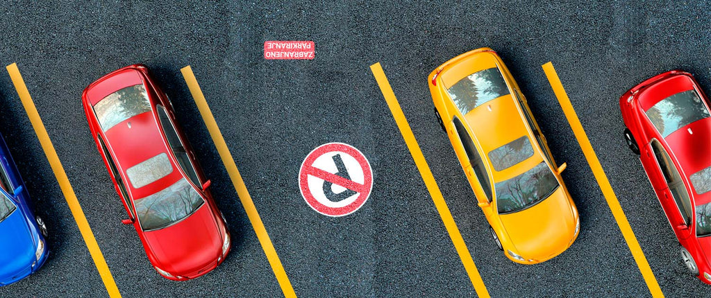 Street art naljepnice za asfalt zabranjeno parkinanje znak