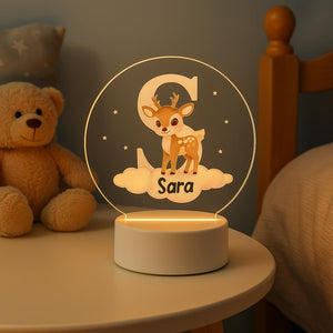 Personalizirani pokloni za bebe -  LED Lampa bambi s imenom