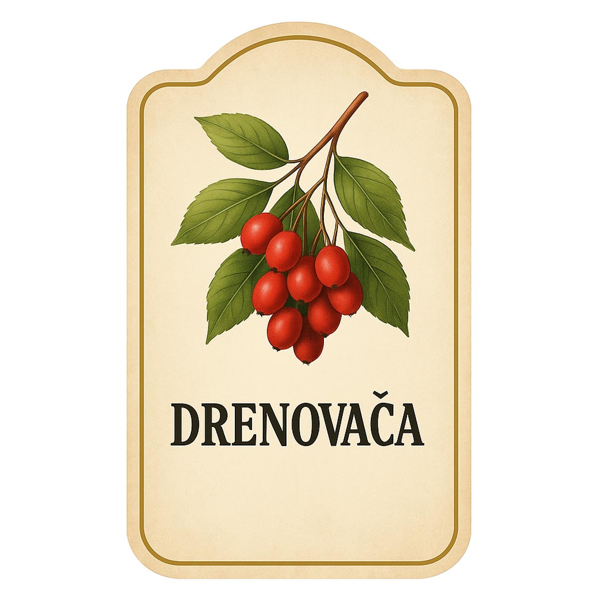 Etiketa za drenovaču – personalizirana vintage naljepnica s ilustracijom drena - EF220