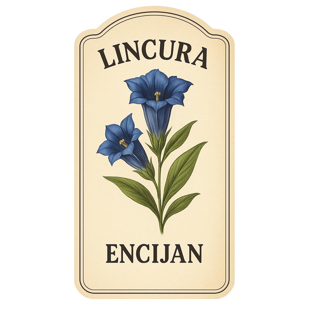 Etiketa za rakiju od encijana – gorska elegancija u vintage stilu - EF223