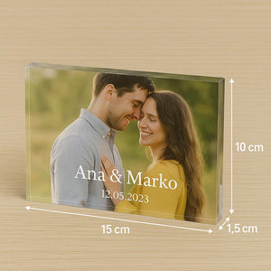 Personalizirani foto blok od akrilnog stakla – Tvoj trenutak u 3D
