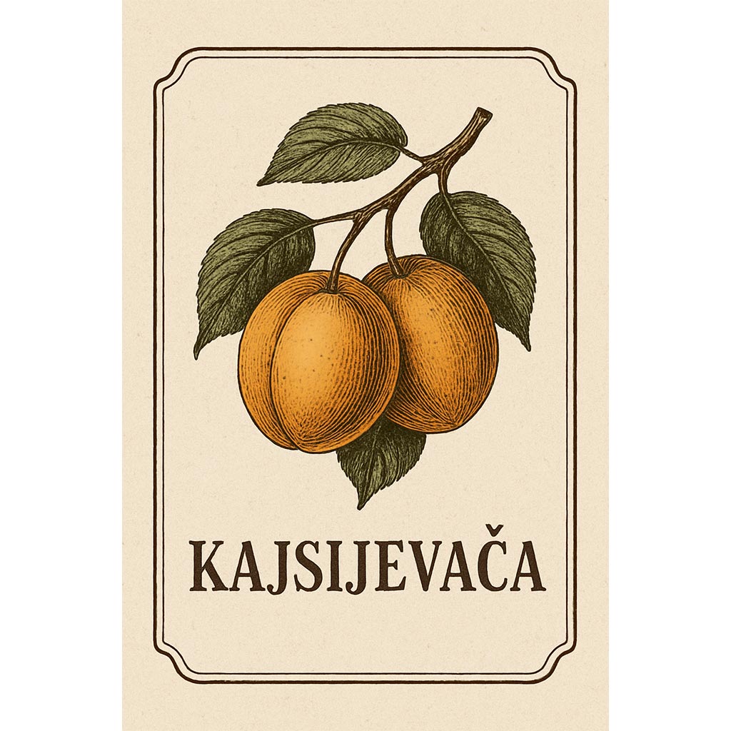 Rustikalna personalizirana etiketa za boce rakije – Kajsijevača - EF207