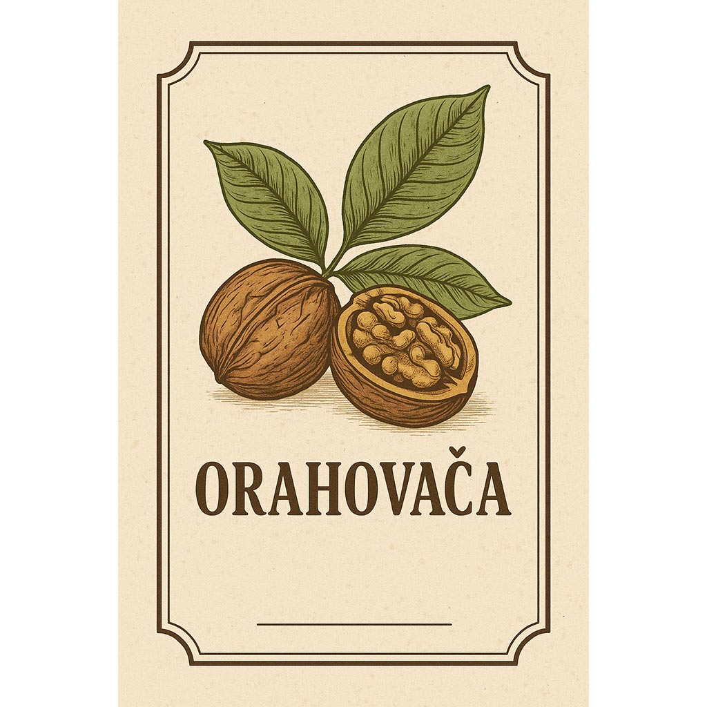 Etiketa za orahovac – personalizirana naljepnica za boce rakije - EF216