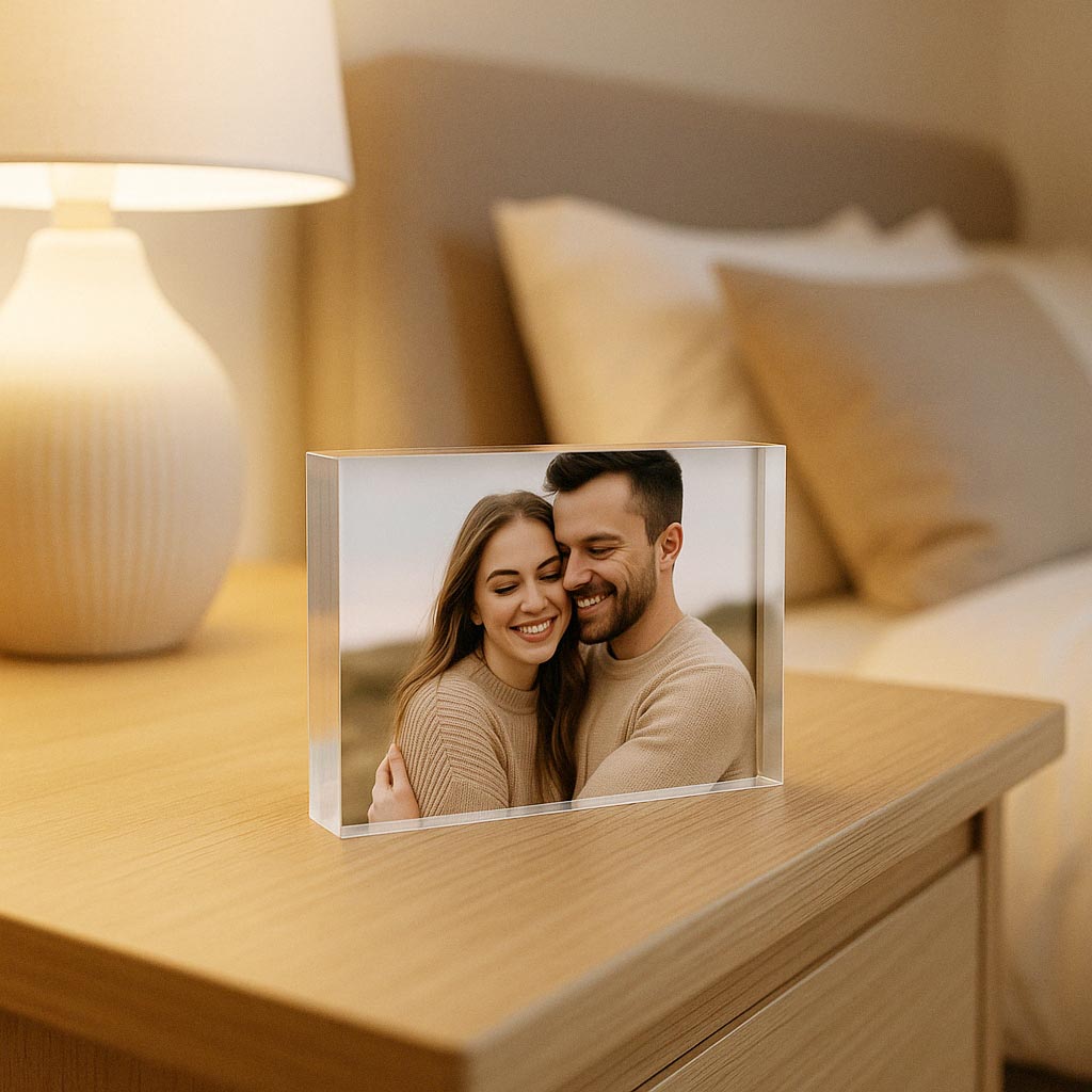 Personalizirani foto blok od akrilnog stakla – Tvoj trenutak u 3D