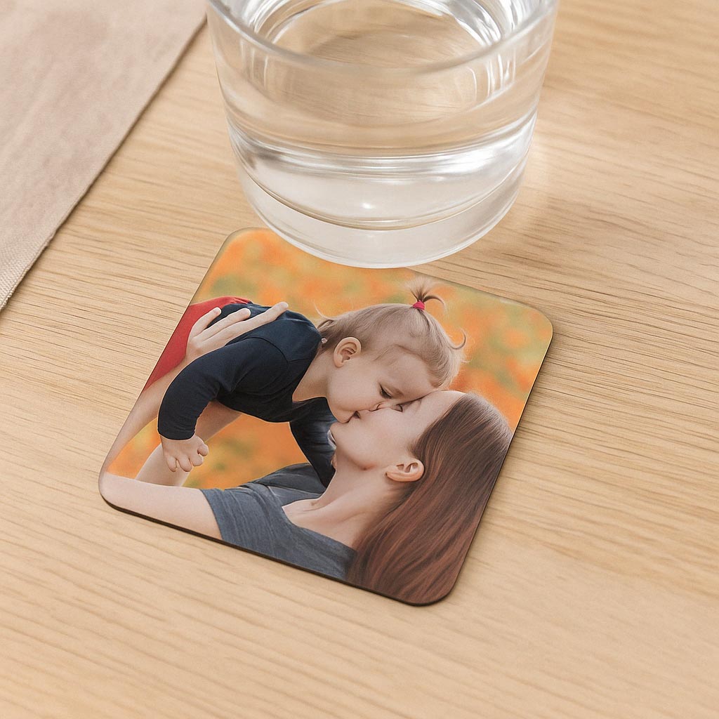 Personalizirani podmetači za čaše od plexiglasa – Set 4 kom (9x9 cm)