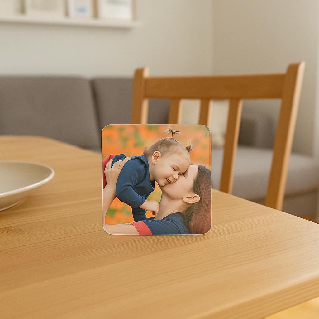Personalizirani podmetači za čaše od plexiglasa – Set 4 kom (9x9 cm)