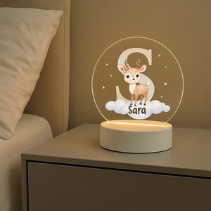 Personalizirani pokloni za bebe -  LED Lampa bambi s imenom