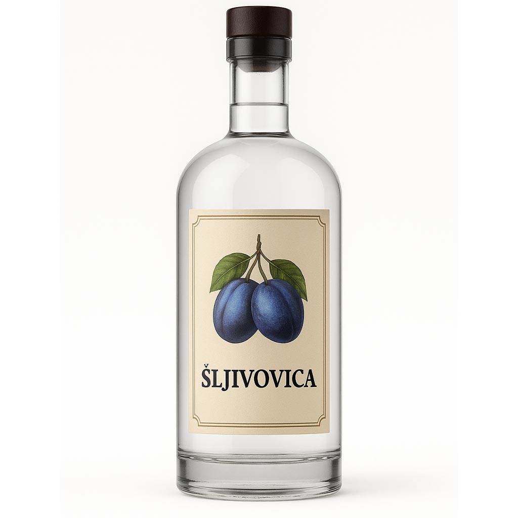 Rustikalna personalizirana etiketa za boce rakije Šljivovica - EF204