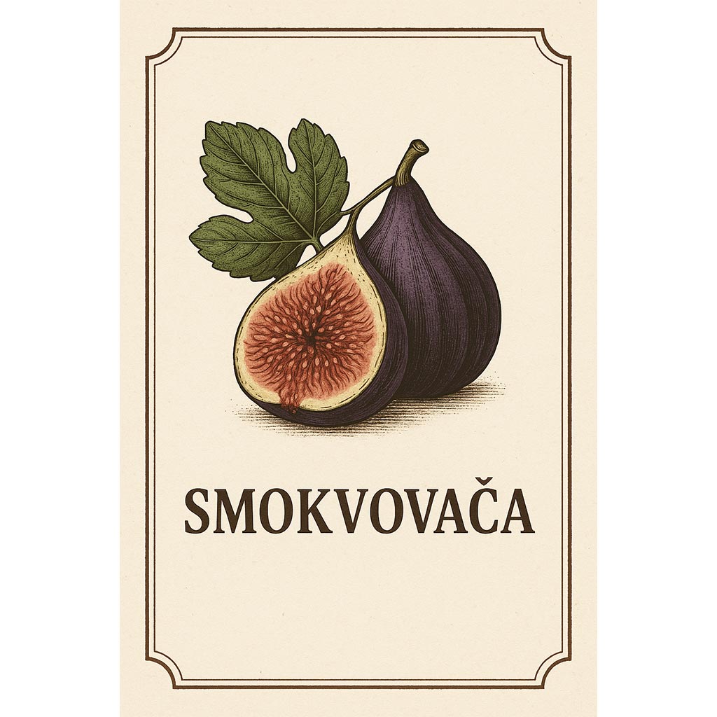 Etiketa s ilustracijom smokve – personalizirana naljepnica za boce rakije - EF211