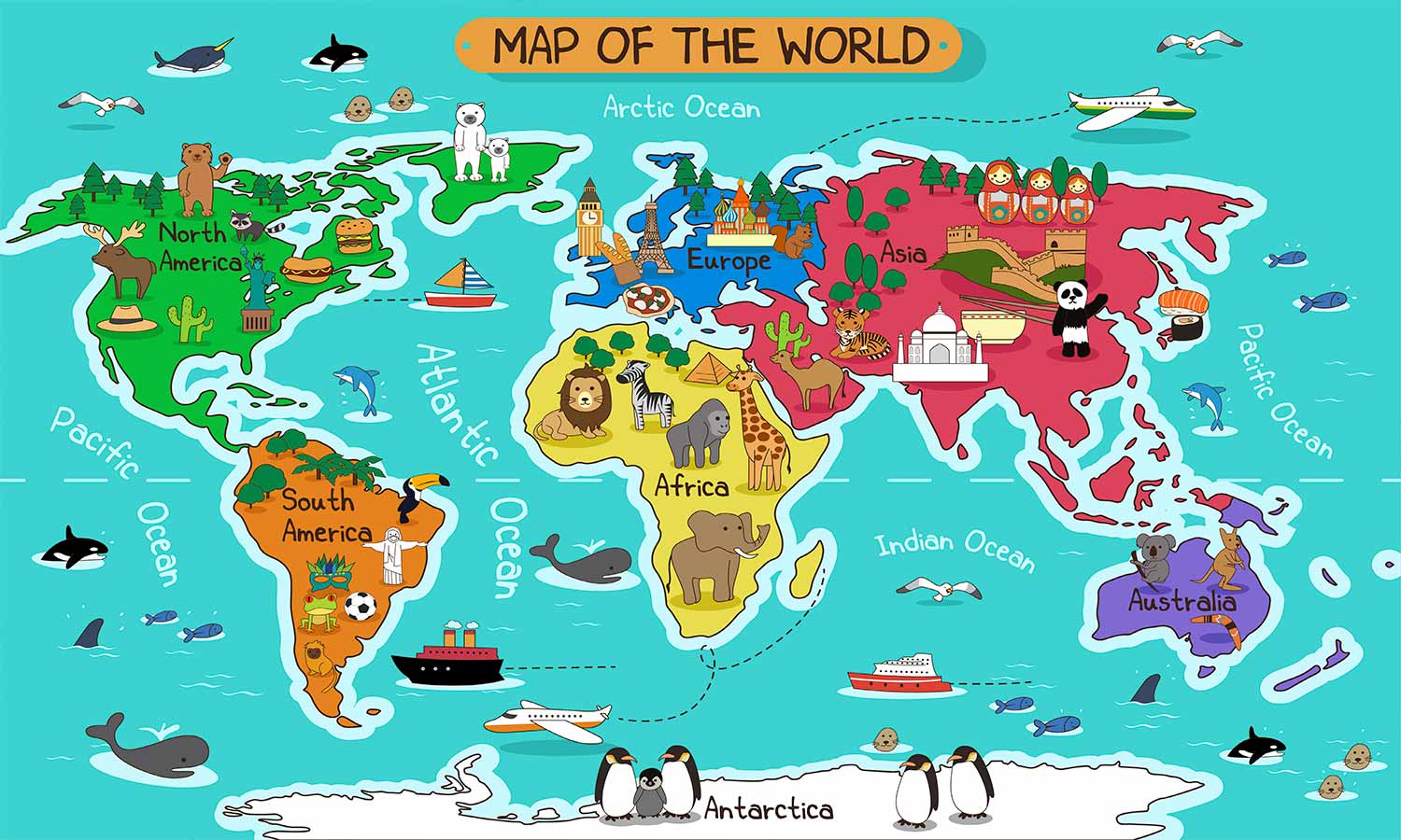 Zidne Tapete Karta svijeta - SW821