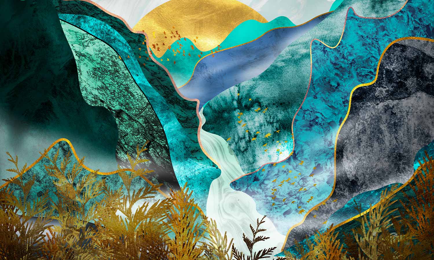Zidne Tapete The vibrant turquoise valleys - SW802