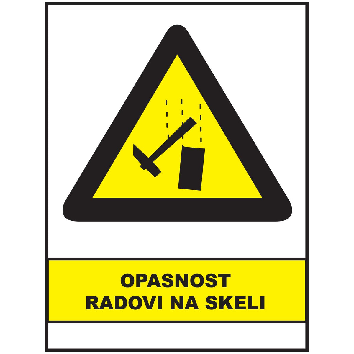 Opasnost radovi na skeli, znakovi opasnosti, ZP3025