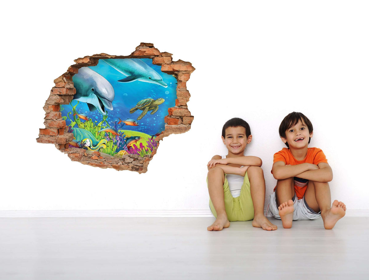 3D Art zidne naljepnice Dolphins - 3D035