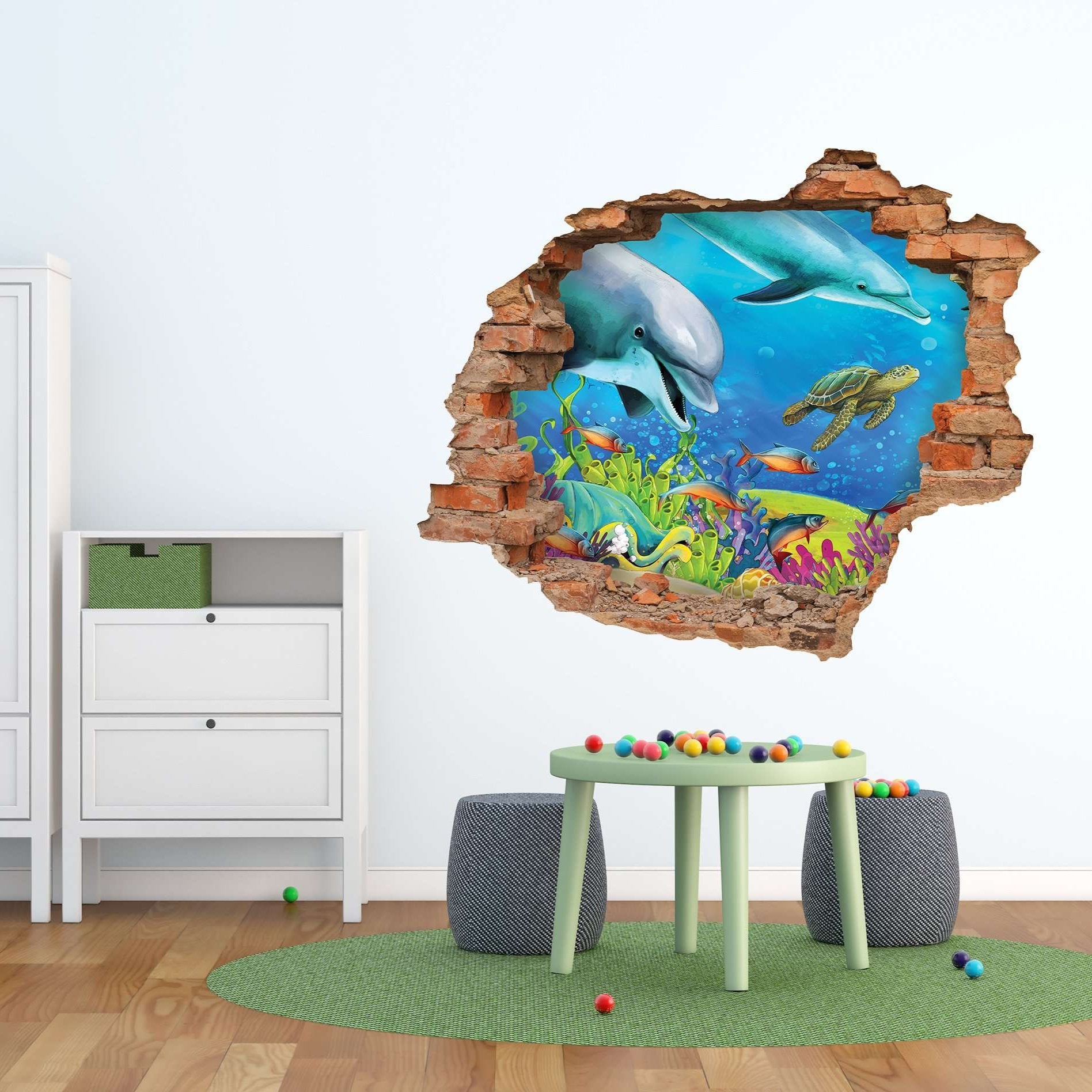 3D Art zidne naljepnice Dolphins - 3D035