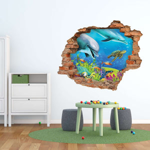 3D Art zidne naljepnice Dolphins - 3D035