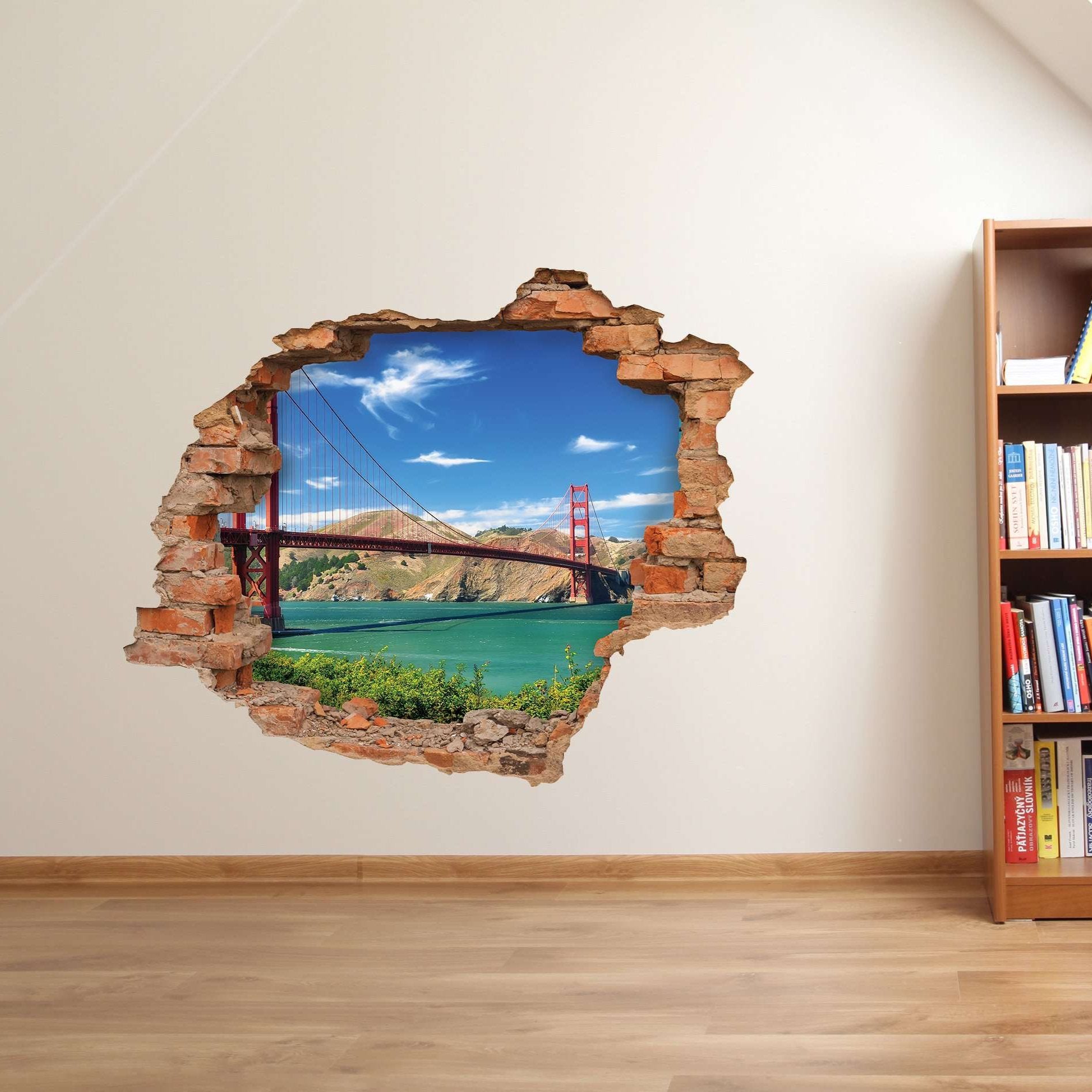3D Art zidne naljepnice Golden gate bridge - 3D036