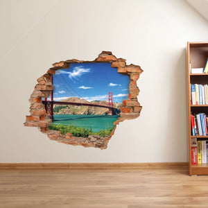 3D Art zidne naljepnice Golden gate bridge - 3D036