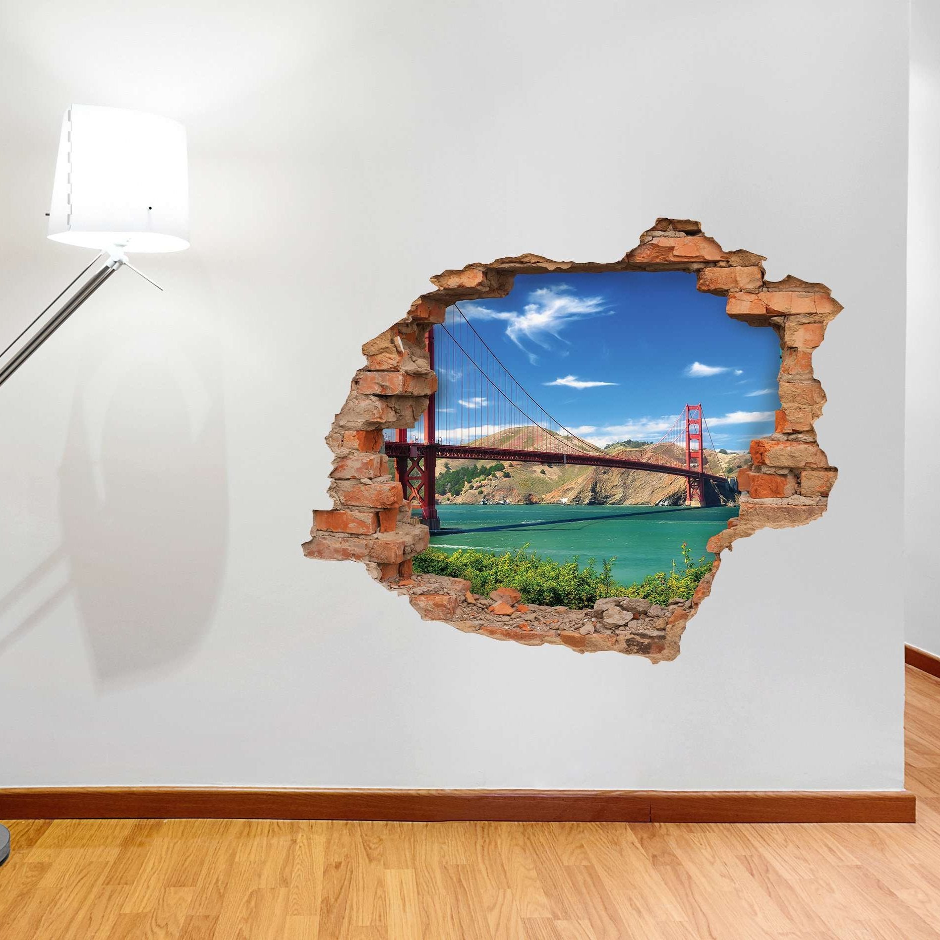 3D Art zidne naljepnice Golden gate bridge - 3D036