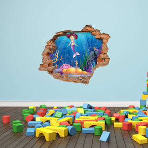 3D Art zidne naljepnice Mermaid - 3D055