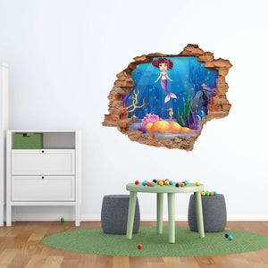 3D Art zidne naljepnice Mermaid - 3D055