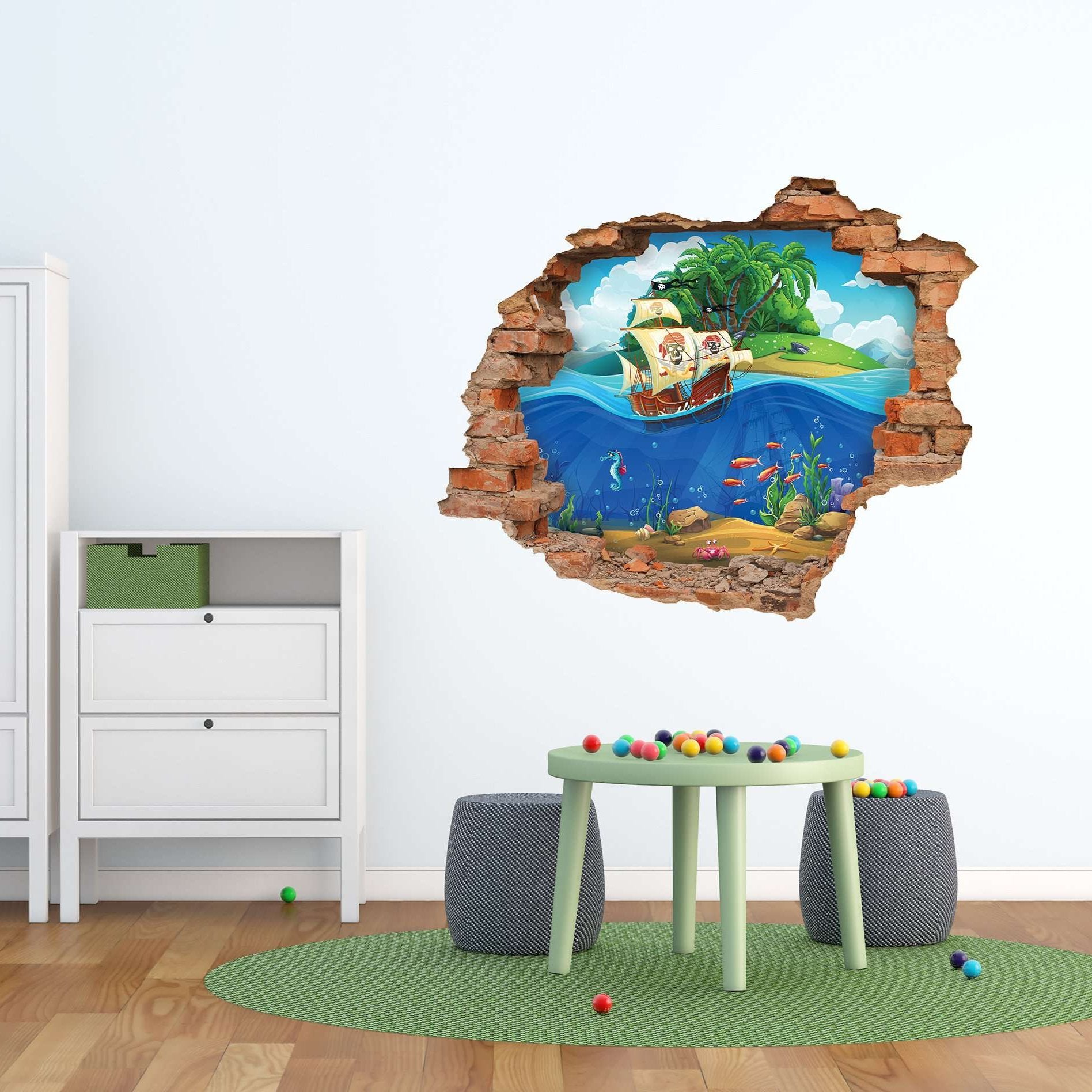 3D Art zidne naljepnice Pirates - 3D056