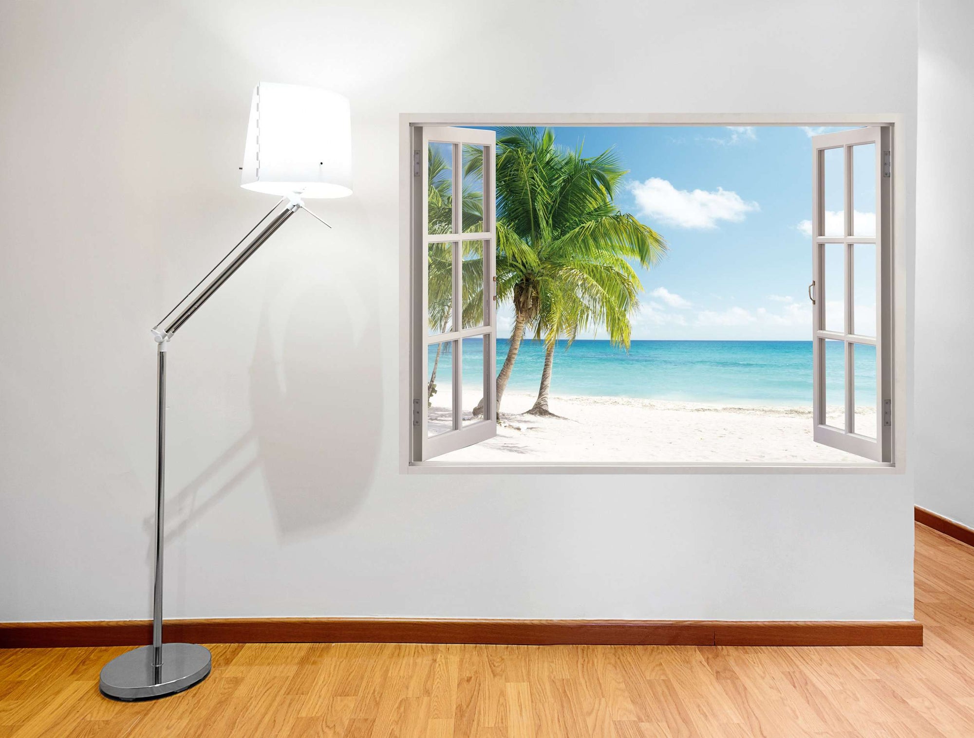 3D Art zidne naljepnice Plaža prozor - 3D063
