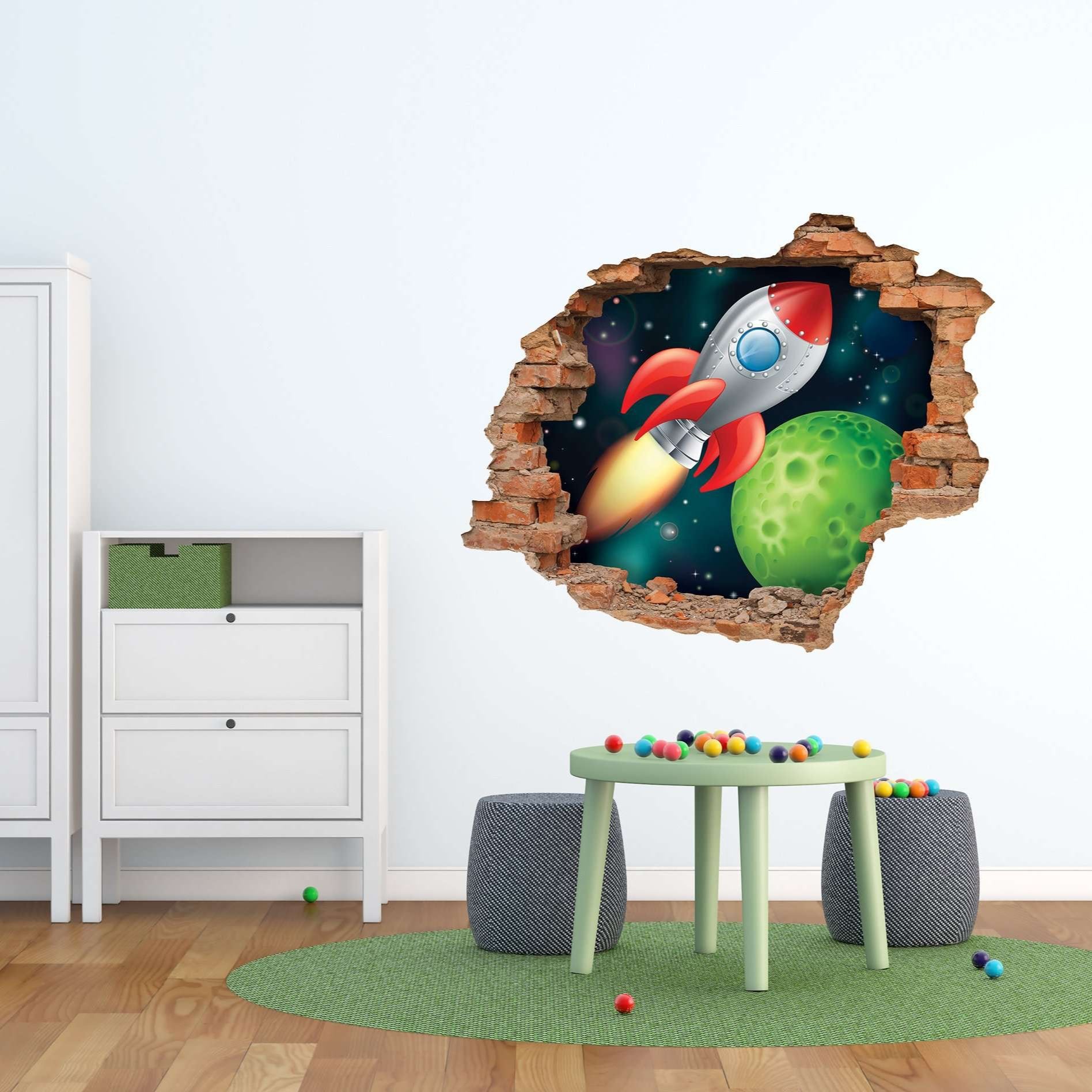 3D Art zidne naljepnice Spaceship - 3D053