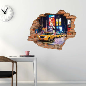 3D Art zidne naljepnice Yellow taxi - 3D032