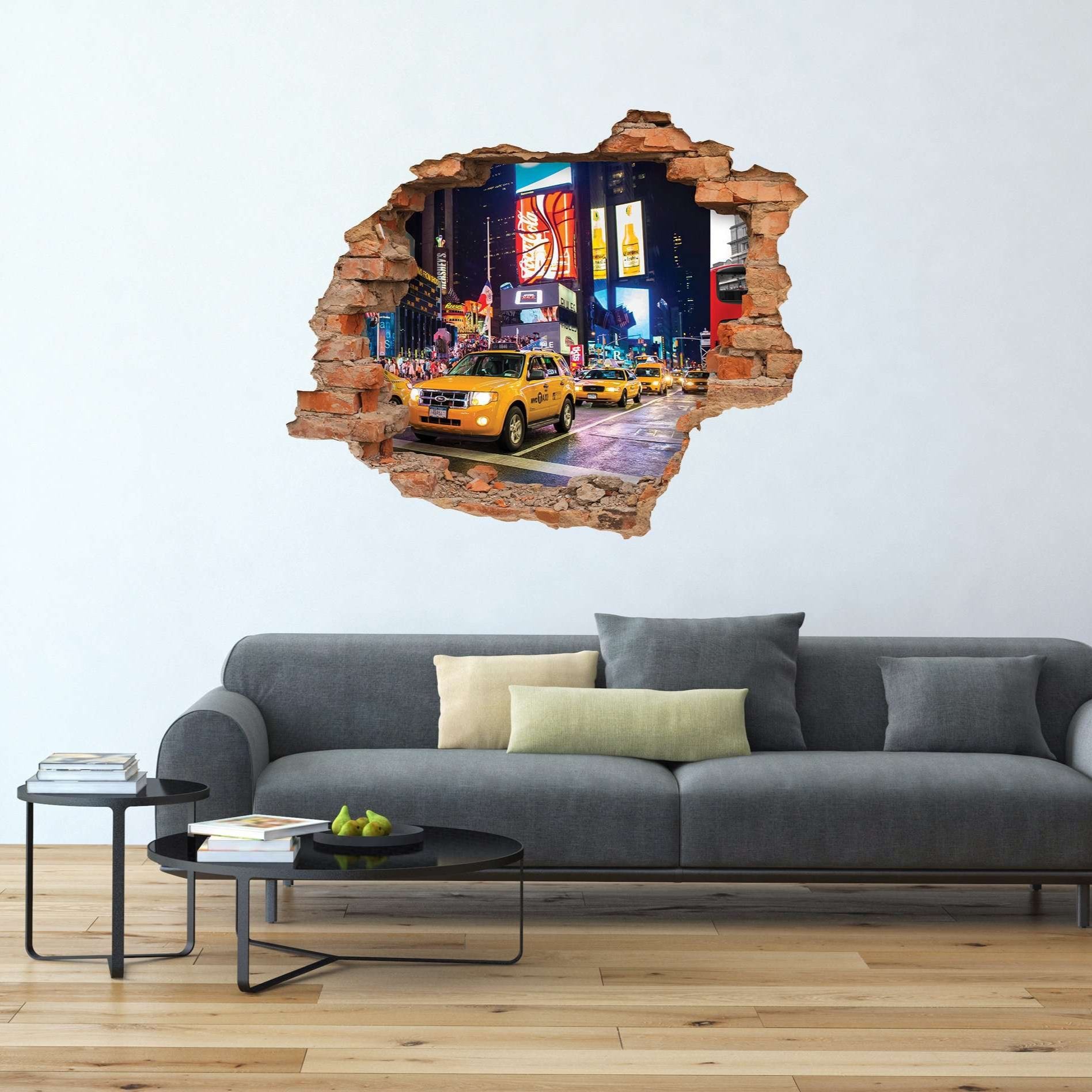 3D Art zidne naljepnice Yellow taxi - 3D032