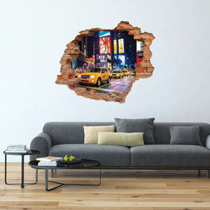 3D Art zidne naljepnice Yellow taxi - 3D032