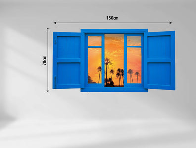 3D Art zidne naljepnice Zalazak prozor - 3D061