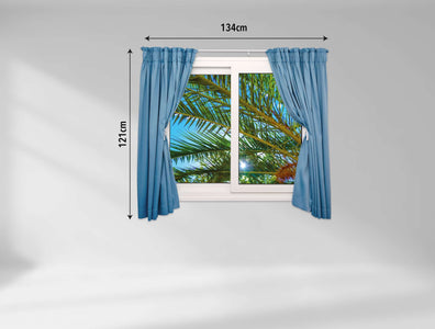 3D Art zidne naljepnice Zelena palma prozor - 3D059