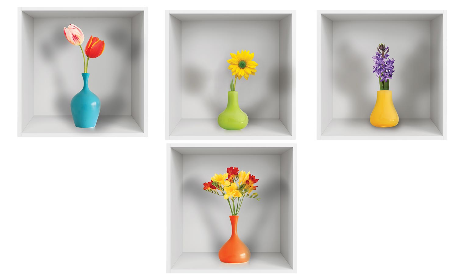 3D Art zidne police naljepnice Cvijeće  - 3D075
