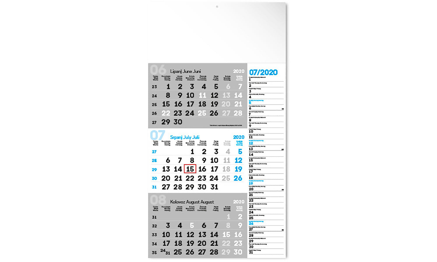 Kalendar POSLOVNI VELIKI SA PLANEROM -  s full color tiskom vašeg loga