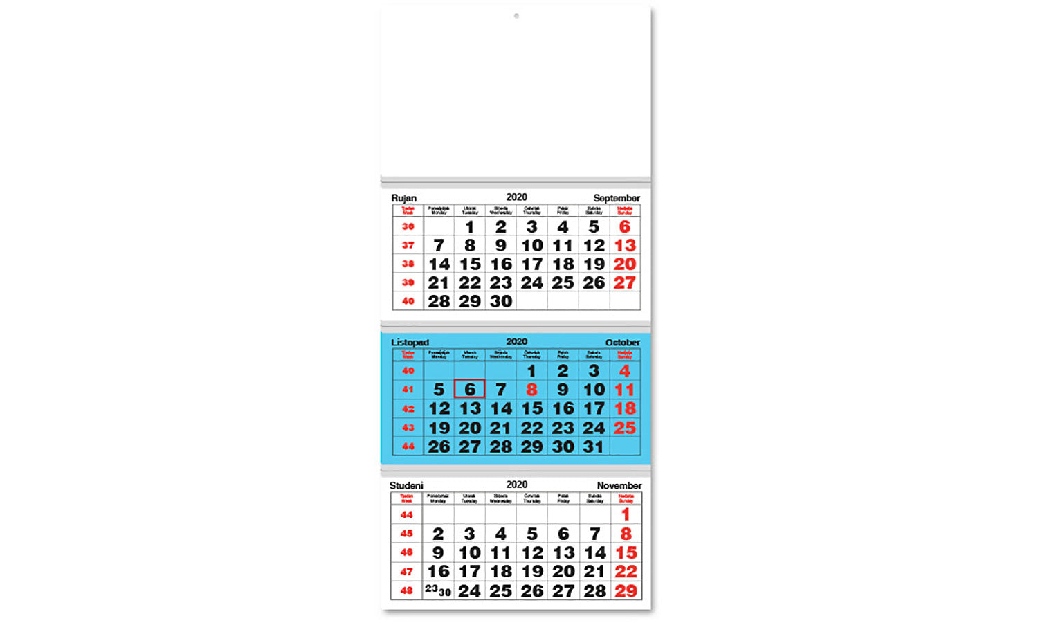 Kalendar KLASIČNI POSLOVNI TRODIJELNI -  s full color tiskom vašeg loga