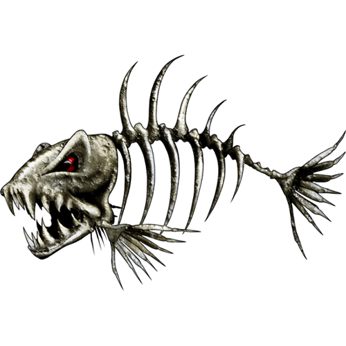 Bone Fish riba naljepnice, samoljepljive, 6 različitih dizajna - AUR053