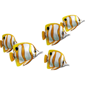 Butterfly Fish riba naljepnice, samoljepljive, 6 različitih dizajna - AUR057