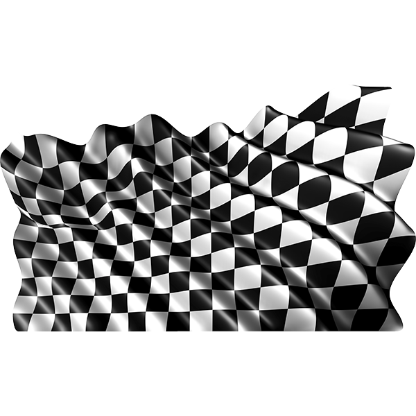 Naljepnice Waving Checkered Flag  za auto, motor, skuter. Vodootporne.  AUR264