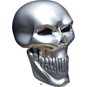 Naljepnice Chrome Skull Angle 3 za auto ili motor. AUR209