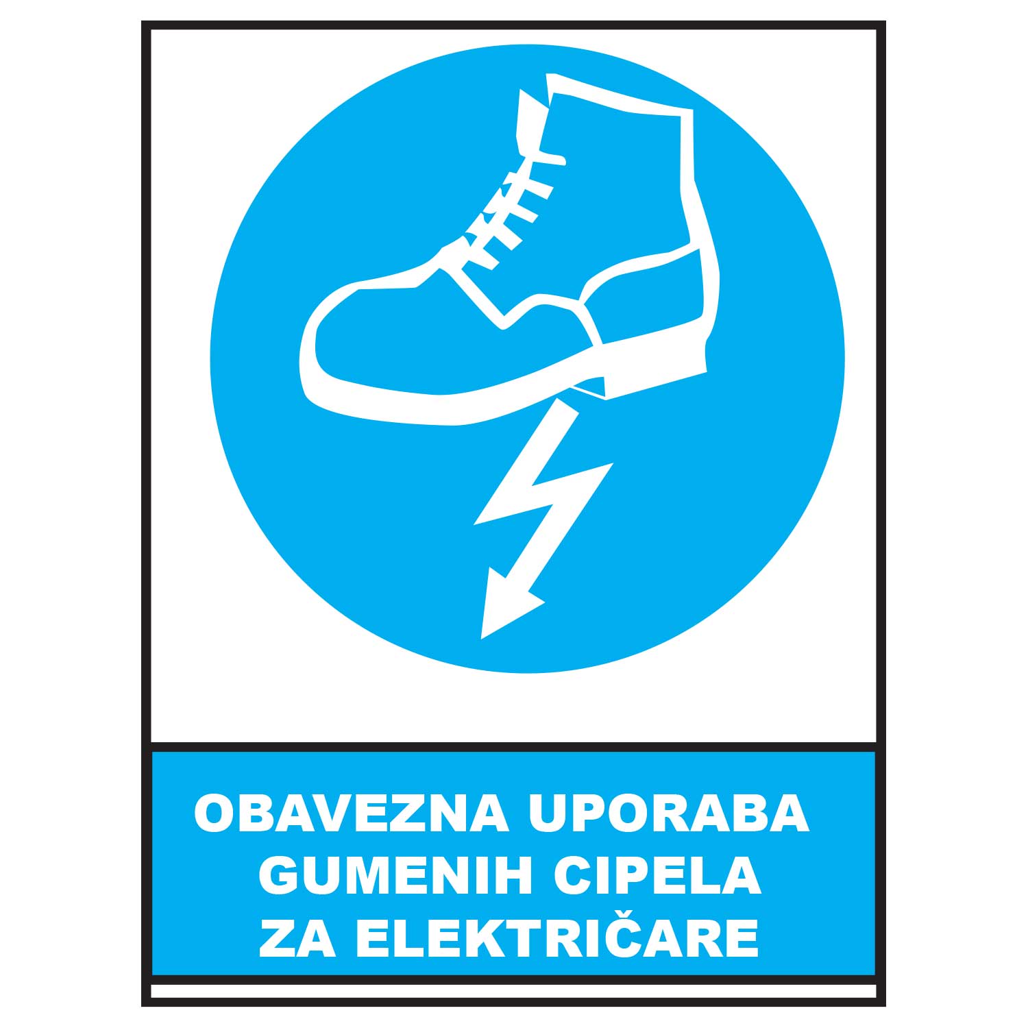 Obavezna uporaba gumenih cipela za elektricare, znakovi obveze, ZO1022