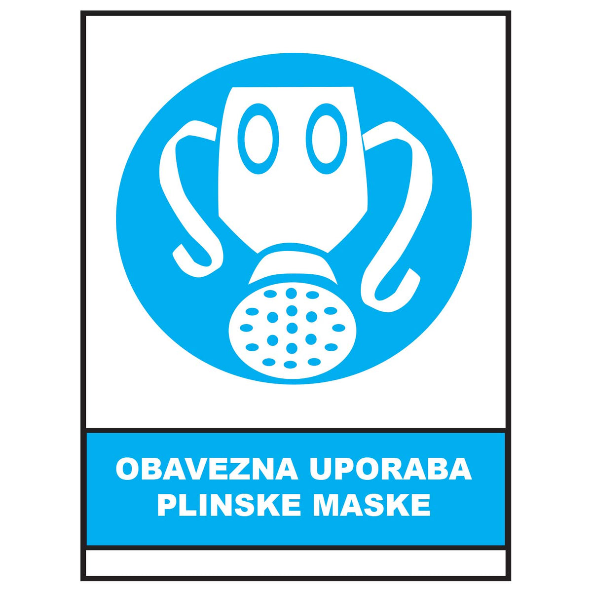 Obavezna uporaba plinske maske, znakovi obveze, ZO1010