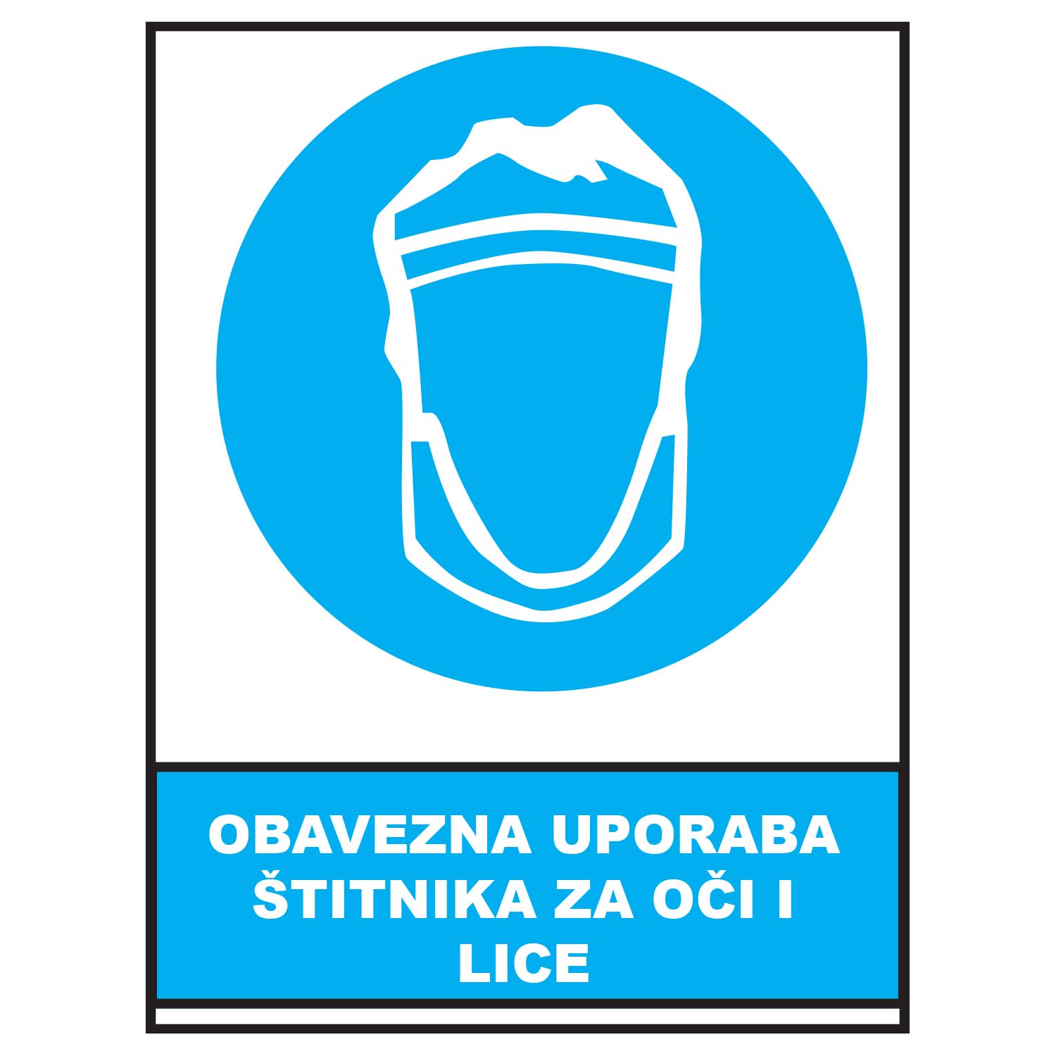 Obavezna uporaba stitnika za oci i lice, znakovi obveze, ZO1008