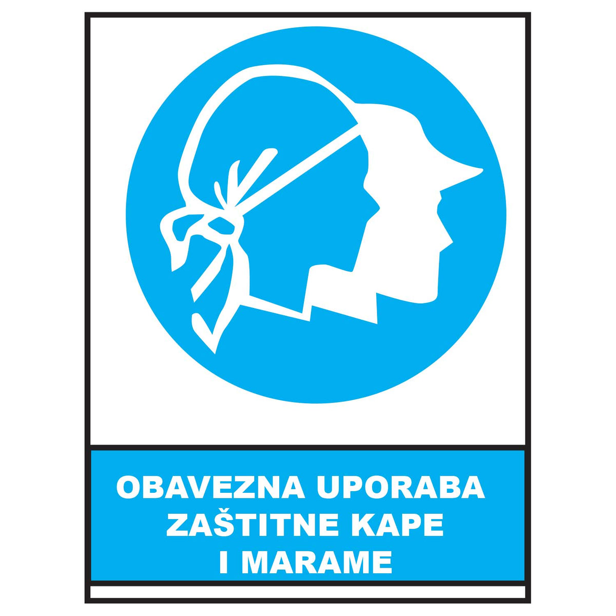 Obavezna uporaba zastitne kape i marame, znakovi obveze, ZO1013