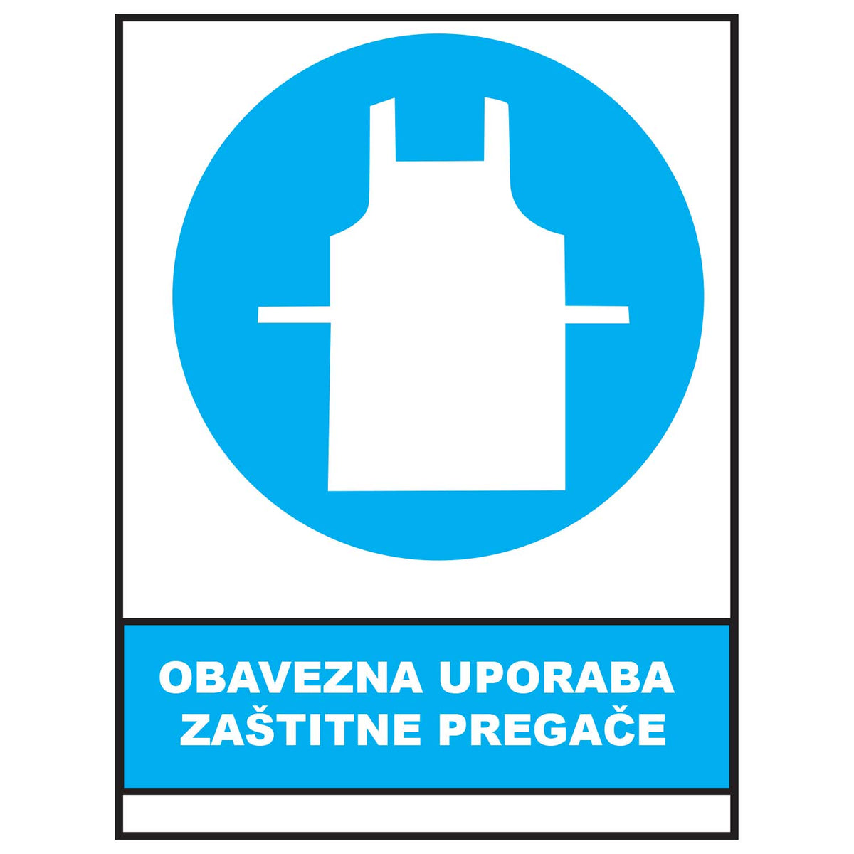 Obavezna uporaba zastitne pregace, znakovi obveze, ZO1012