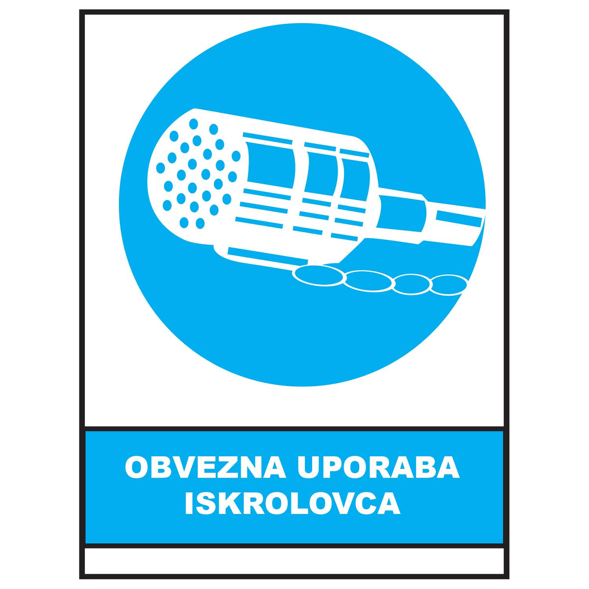 Obvezna uporaba iskrolovca, znakovi obveze, ZO1033