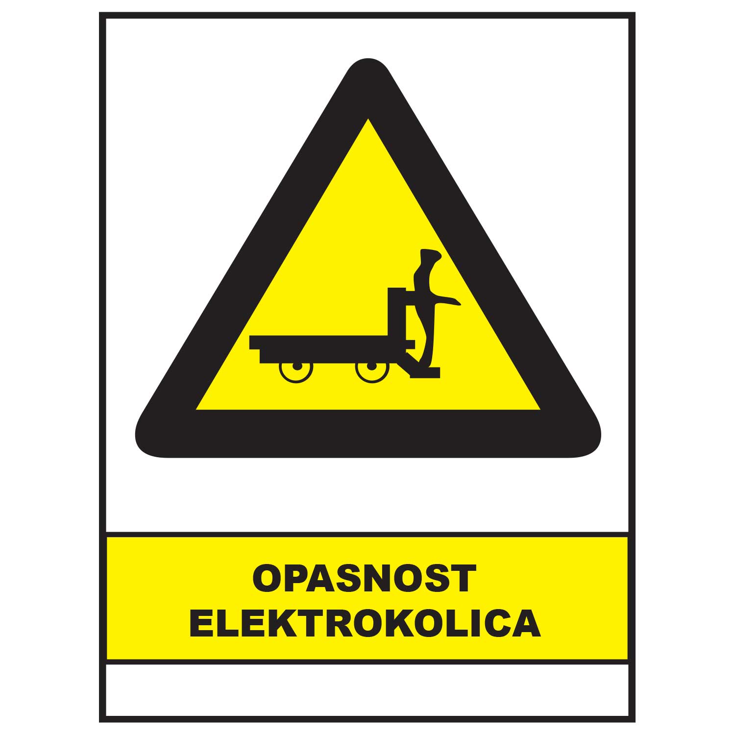Opasnost elektrokolica, znakovi opasnosti, ZP3021