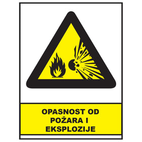 Opasnost od pozara i eksplozije, znakovi opasnosti, ZP3019