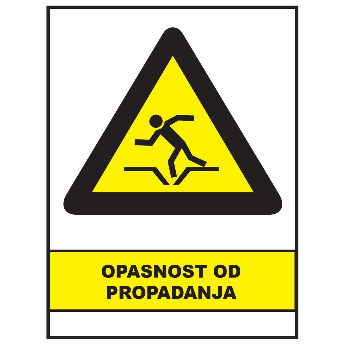 Opasnost od propadanja, znakovi opasnosti, ZP3050