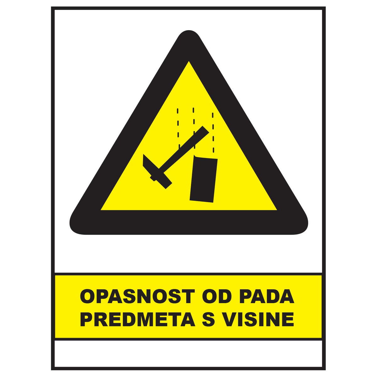 Opasnost od pada predmeta s visine, znakovi opasnosti, ZP3015