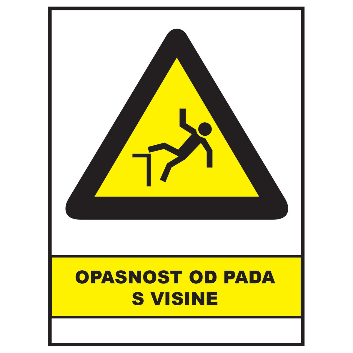 Opasnost od pada s visine, znakovi opasnosti, ZP3016